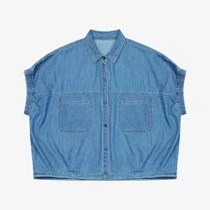 [베스띠벨리]소매 밴딩 슬리브리스 데님 셔츠 BKBAE2471