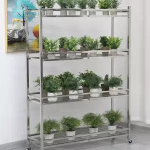 이동식 철제 화분대 화분 선반 4층 받침대 다육이 바퀴달린