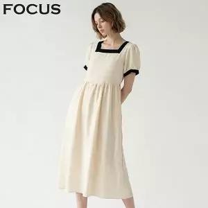 [신세계라이브쇼핑][포커스] 배색 포인트 스퀘어 원피스_VF6M1OP3331