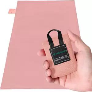 오도랜드 비치 블랭킷 피크닉 43.3인치 x 27.5인치 모래 방지 야외 포켓 휴대용 가방 접이식 경량 프리