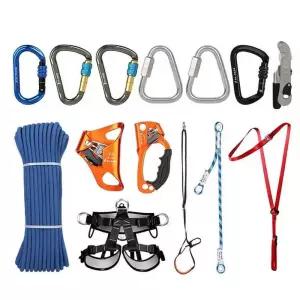 클라이밍 하네스 세트 가슴 장비 10m 등산용 조끼 밧줄 벨트