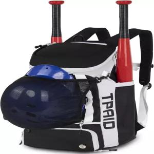 신발 수납공간과 펜스 후크가 있는 TPAID 야구 백팩 대용량 소프트볼 가방 배트 헬멧 장갑 모자 옷 보관할