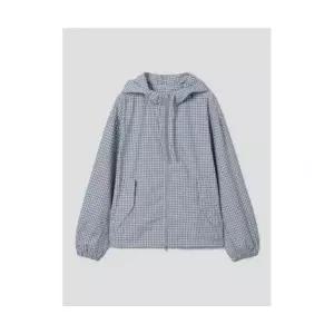 (국내매장정품) 에잇세컨즈 8SECONDS 미니 체크 캐주얼 후드 자켓 재킷 스카이 블루 456439CCPQ 274540