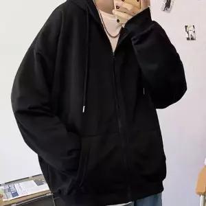 [RIZPICK]루즈핏 무지 후드집업 커플 아우터 캐주얼 학생