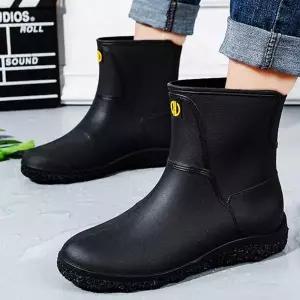 [RIZPICK]남성 융털 레인부츠 낚시 플랫 뽀글이 작업화
