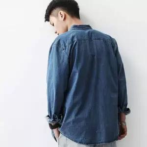 [RIZPICK]커플 오버핏 데님셔츠 긴팔셔츠 아우터 베이직 청남방