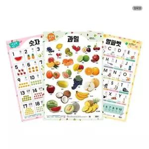 양면 벽보 어린이 포스터 학습 장식 교육 알파벳 교재