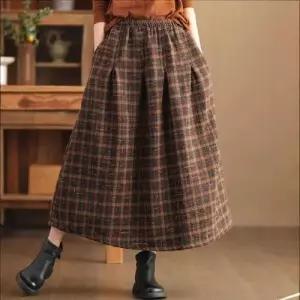 여사친 치마 모직 빈티지 가을 미디엄 러블리 정장 도톰 슬림핏 체크 A라인 다올3