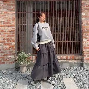 [하프클럽/]여자 데일리 프릴 러플 러블리 롱 스커트