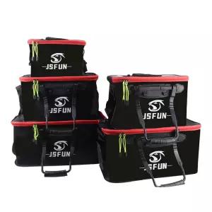 낚시 양동이 접이식 두꺼운 산소 펌프가없는 살아있는 물고기 휴대용 EVA 물 탱크 야외 라이브 상자