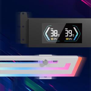 Z-X6 그래픽 카드 브래킷 온도 디스플레이 ARGB AURA SYNC 컴퓨터 VGA 거치대 5V 3 핀