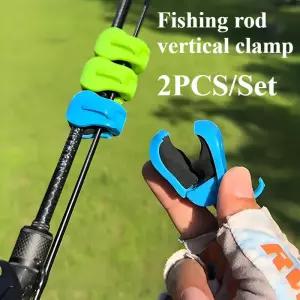 2PCS 낚시 액세서리 낚싯대 홀더 보호 커버 빠른 연결 및 고정 클램프 미끼 막대 묶기에