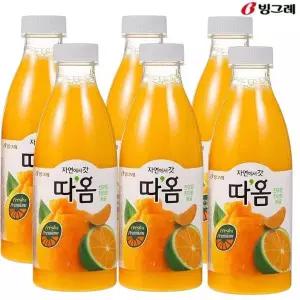빙그레 따옴 천혜향 한라봉 청귤 주스 730ml 6입 냉장주스