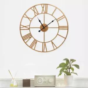 [셀러에이드]빈티지 로마숫자 무소음 벽시계(50cm)거실 원형벽시계