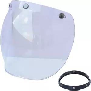 레이시팡 모터사이클 버블 바이저 윈드 쉴드 렌즈 3스냅 버튼 플립 다운 유니버설 안티 UV 헬멧 표준 오픈