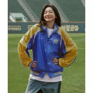 1993STUDIO [LG트윈스x1993스튜디오] 나일론 배색 유광 점퍼_블루