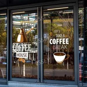 카페 포인트스티커 벽 장식 레터링 유리 스티커 시트지 창문 인테리어