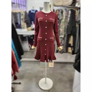 세이브존01 프릴 슬림핏 미니 니트 원피스 911720 (23449185)