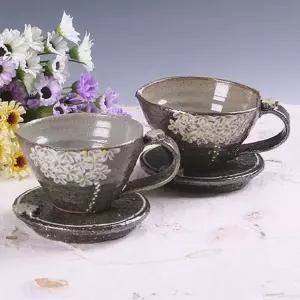 커피잔세트 라떼커피잔 카페커피잔 커피잔 엔틱찻잔 2인