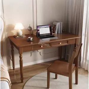 서재책상 엔틱 침실 탁자 유럽감성 서랍 아이보리 우드 유럽