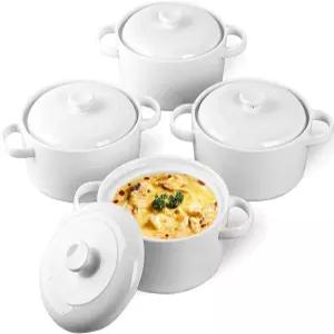 손잡이와 뚜껑이 있는 28온스 수프 그릇 큰 프렌치 양파 세라믹 칠리용 오븐 금고 소고기 스튜 시리얼 냄비