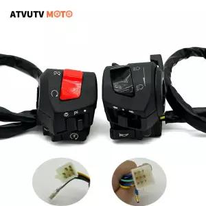 오토바이 핸들 바 왼쪽 오른쪽 스위치 경적 방향 지시등 헤드라이트 전기 시작 컨트롤러 단추 ZS25 22mm