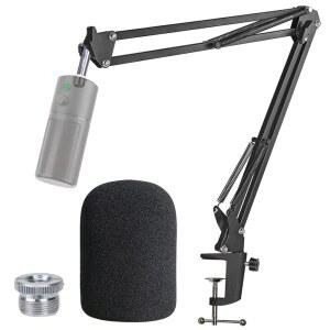 [미국배송] 팝 필터가 장착된 레이저 세이렌 X 붐 암 - 폼 커버 윈드스크린이 마이크 스탠드 바이 스트리밍 마이크: 유셰어즈