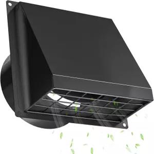 탈착식 메쉬가 있는 Hon Guan 4인치 건조기 통풍구 외부 커버 고무 쿠션 논 리턴 플랩이 벽걸이 추출기