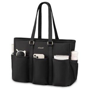 [미국배송] LOVEVOOK 여성용 노트북 토트백 큰 컵 홀더가 있는 교사용 토트백 간호사 가방 업무용 유틸리티 전문가용 컴퓨터 가방/여행용/대학용/매일 여러 주머니가 지갑 핸드백