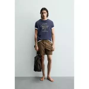 자라 ZARA 폴리네시아 그래픽 티셔츠 - 블루1243071