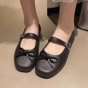 [다잇템] 여자 발레코어 고무 평평한 리본 클래식 샌들
