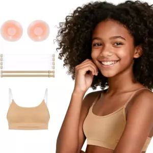 여자 발레 체조 스포츠를 위한 샌소너 조절 가능한 댄스 브라 실리콘 패드 안감