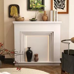 거실 벽난로 콘솔 장식 벽난로콘솔 LED 현관 선반