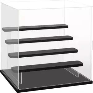 수집품 미니 피규어 팝 마트 라부부 소니 엔젤 스미스키 도어 스탠드가 있는 방진 아크릴 디스플레이 상자