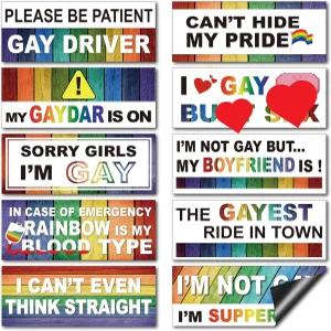 프렌다 10개 범퍼 데칼 재미있는 LGBT 스티커 레인보우 장난 자동차 트럭 차량 수하물 창문 냉장고용