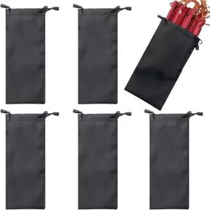 SquEqu 6 팩 텐트 스테이킹 백 알루미늄 페그스 드로스트링 수납 파우치 포켓 프로텍터 포함 7인치 8인치