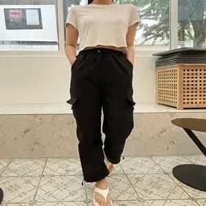 여성 스트링 밴딩카고바지 여자 와이드 조거 카고팬츠 (HSJ-WCD0D1F)