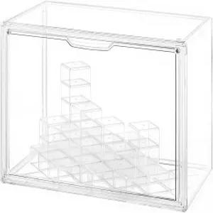 수집품 및 장난감용 투명 디스플레이 케이스 자석 문이 있는 스태커블 수납 정리함 액션 피규어용 방진