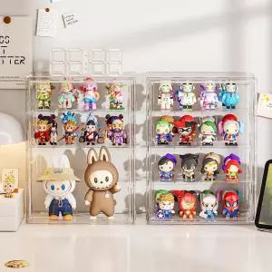 MSHOMELY 클리어 4단 아크릴 피규어/수집품 진열대 벽걸이형 취미 선반 포함 라부부 액션 자동차 모델 보관