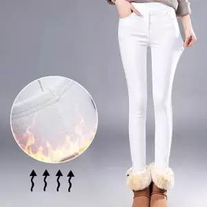 슬림핏 여자 기모 밴딩 바지 안감 스티치 융털 팬츠 (HSJ-WCF4B4F)