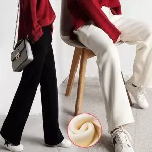 두툼 팬츠 퍼 골지 밴딩 기모바지 여성 안감 (HSJ-WF5527D)