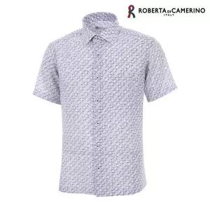 [Roberta di Camerino]NR혼방 기하학 프린트 일반핏 반소매 셔츠 RO2 806 1_P363732779