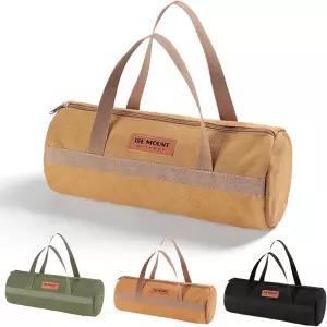 텐토갈라 텐트 스테이크스 백 이중층 폴 페그 보관 가방 남성 캠핑용 지퍼가 달린 액세서리 대용량 캔버스