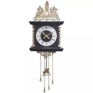 고급 빈티지 벽걸이 시계 장식 벽시계 브라운 인테리어 소품