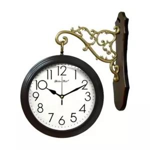 모던 디자인 무음 양면 벽걸이 시계 블랙 인테리어용