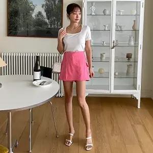 [옷자락]여자 뒷밴딩 린넨 언발 랩 치마바지