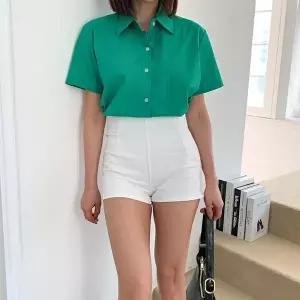 [옷자락]여자 코튼 하이웨스트 마이크로 쇼츠