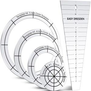 5개 아크릴 10인치 담요 템플릿 제작 퀼팅 투명 드레스덴 공예 DIY 의류
