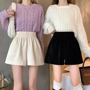 허리밴딩 하이웨스트 코듀로이 반바지 HH-A82 (HSJ-WB87E10)