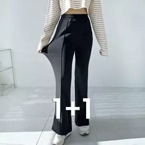 여자 따뜻한 밍크 부츠컷 슬림 밴딩 팬츠 (HSJ-WFK845F)